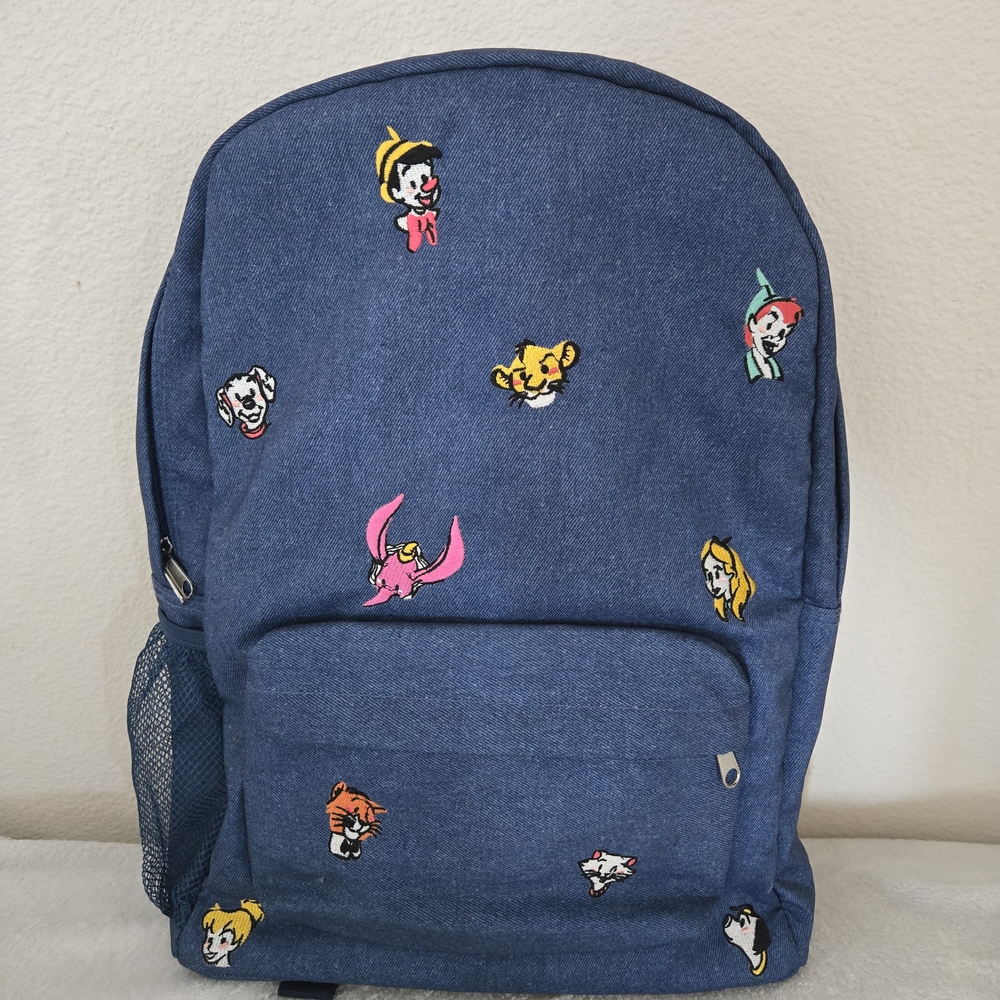 Kids Cartoon Character Denim Backpack